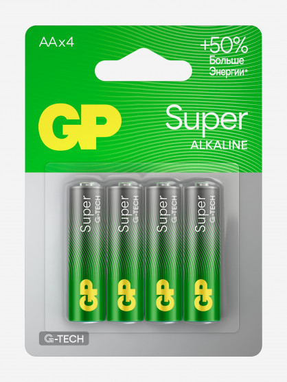 Батарейки пальчиковые алкалиновые GP АА Super Alkaline, 4 шт