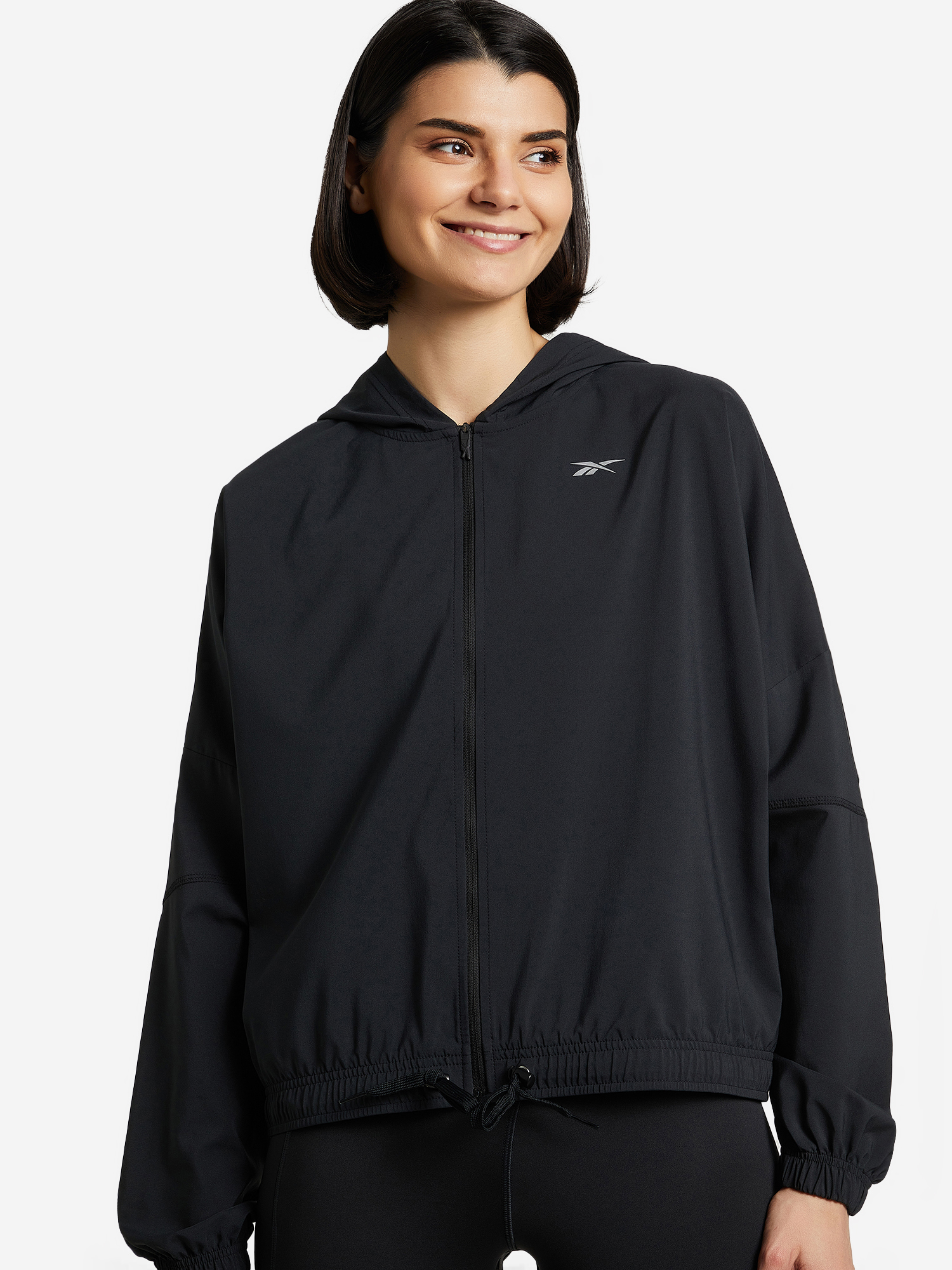 Ветровка женская Reebok Run Woven черный цвет — купить за 18240 тг со ...