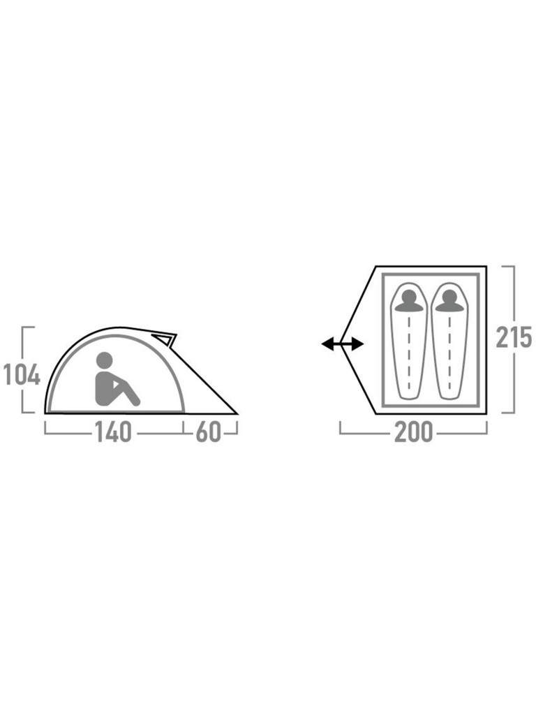 2 орынды Outventure 1 Second Tent 2 шатыры — фото №3