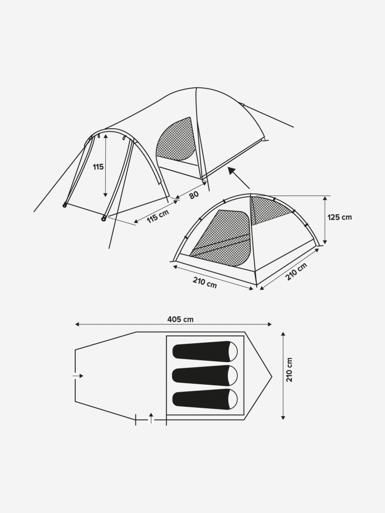 Палатка 3-местная Denton DLTL-3 — фото №16