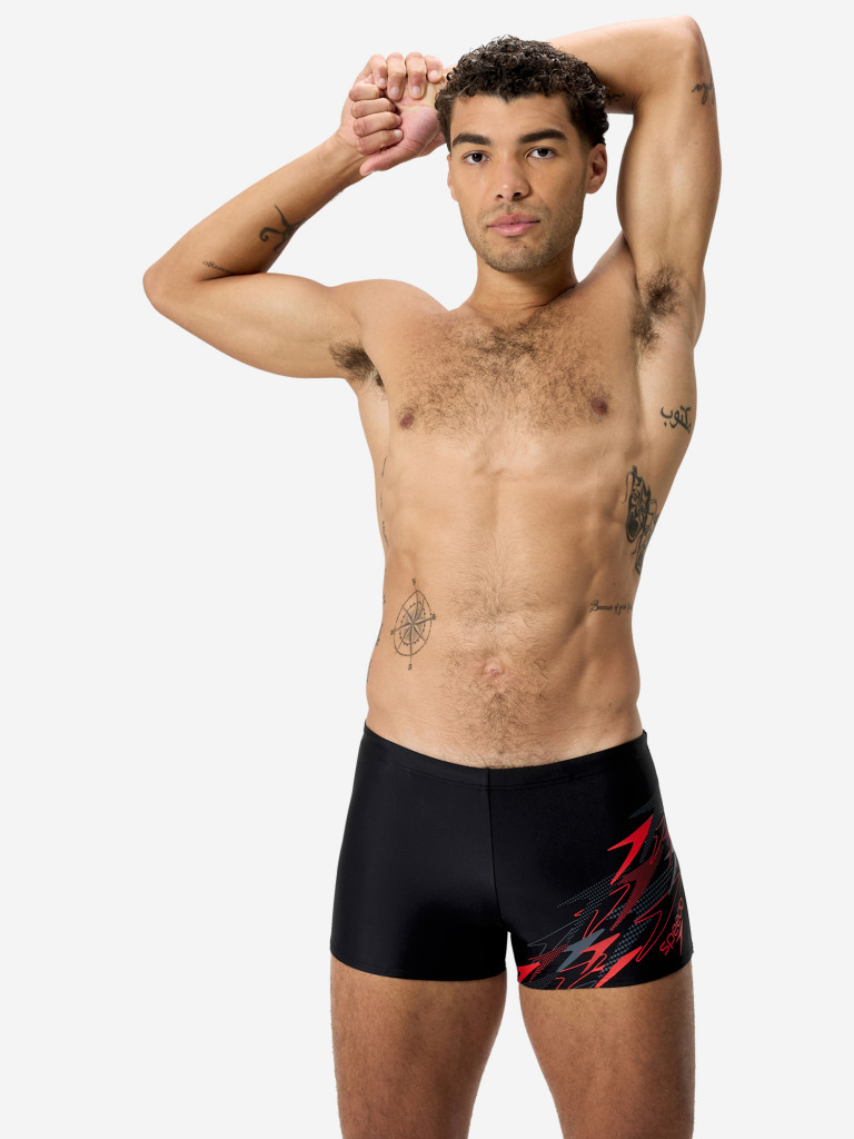 Плавки-шорты мужские Speedo Medley Logo Aquashort Blk/Red — фото №3