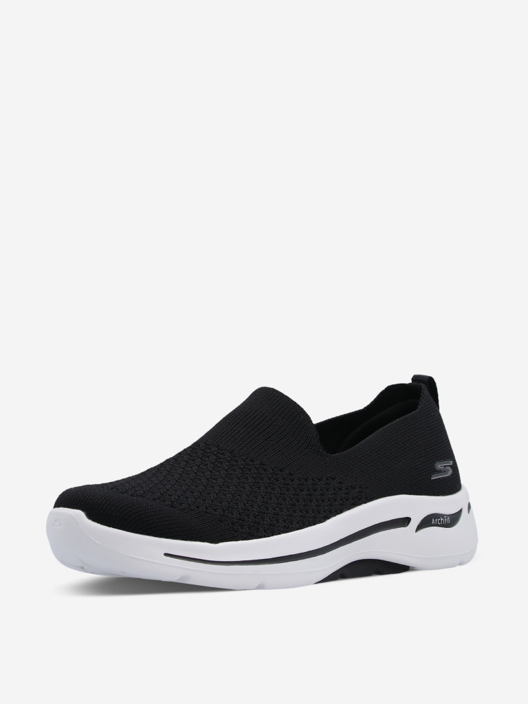 Слипоны женские Skechers Go Walk Arch Fit чёрный/белый цвет — купить за ...