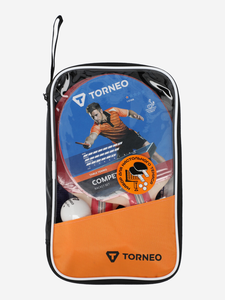 Набор для настольного тенниса Torneo Hobby Plus: 2 ракетки, 3 мяча, сетка — фото №13