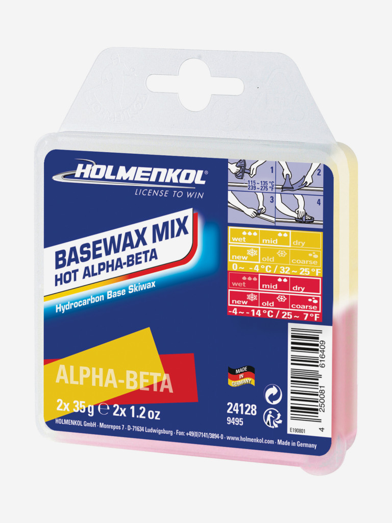 Holmenkol Worldcup Mix HOT Yellow-Red шаңғы мен сноубордқа арналған қатты сырғу жақпамайы