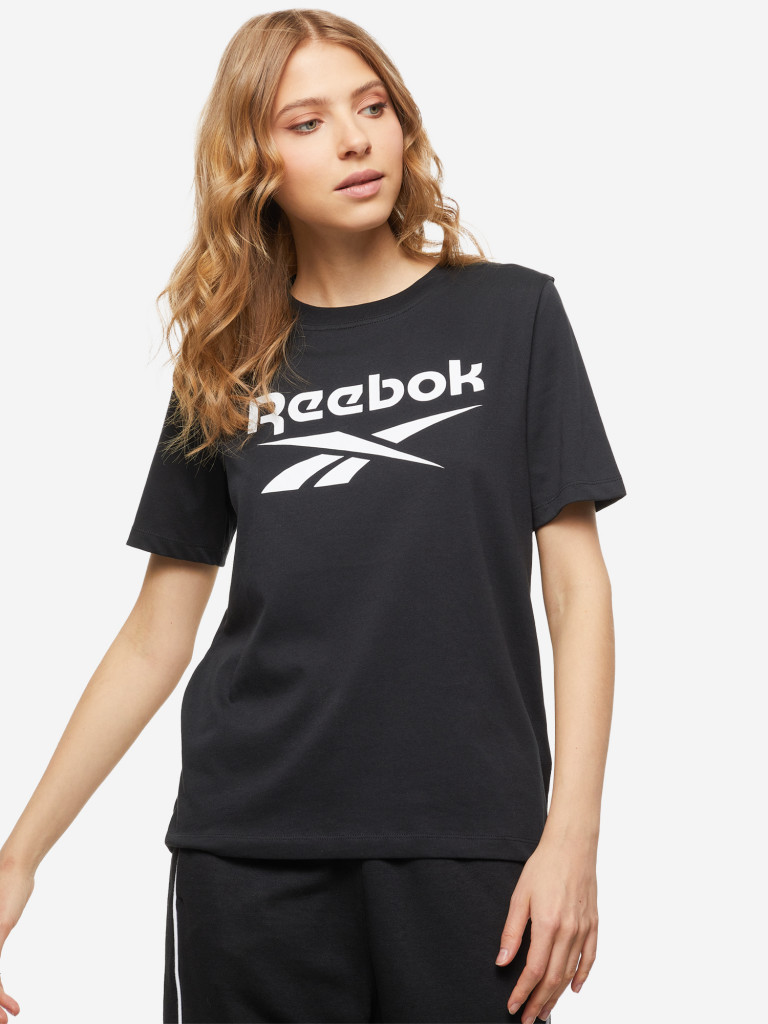Футболка женская Reebok черный цвет — купить за 9240 тг. со скидкой 50 ...