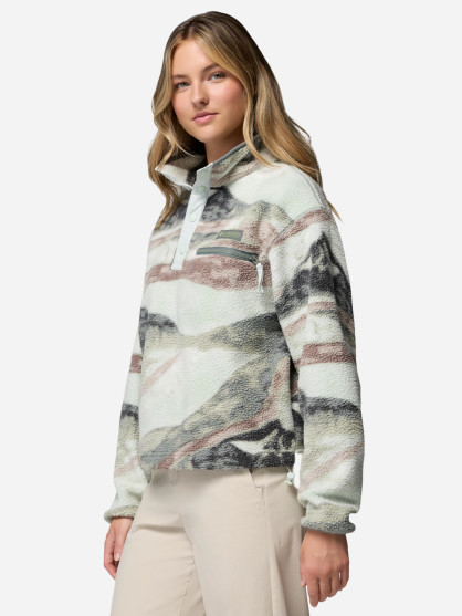Columbia Helvetia II Printed Cropped Half Snap әйелдер флис жемпірі