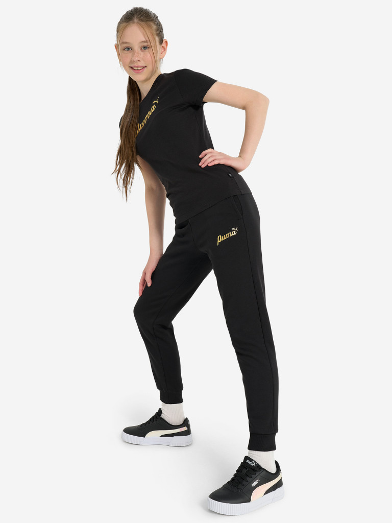 Брюки для девочек PUMA ESS+ Script Metallic — фото №4