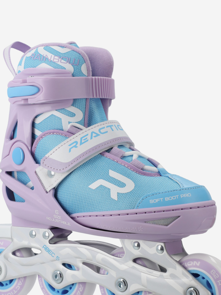 Роликовые коньки детские раздвижные Reaction Rainbow girl — фото №7
