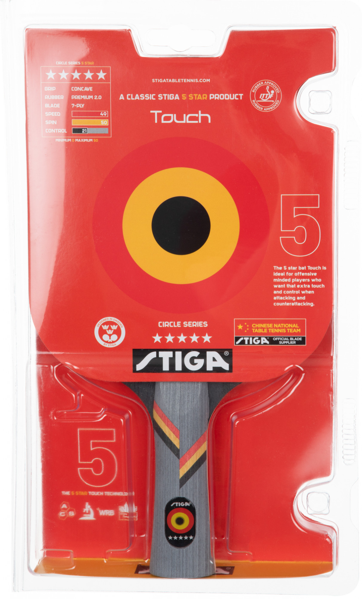 Ракетка для настольного тенниса Stiga Circle Touch красный/черный цвет .