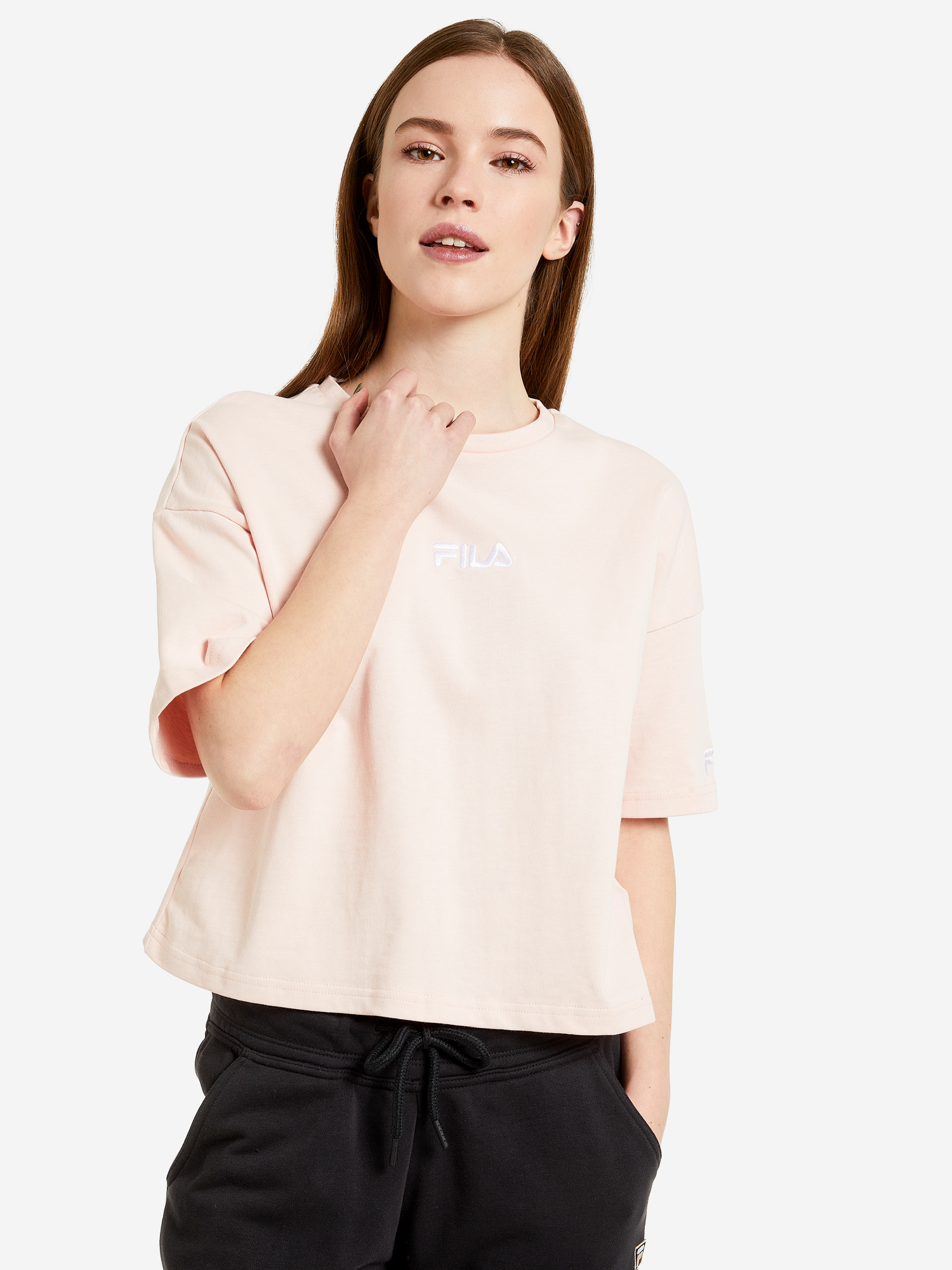 Футболка женская FILA розовый цвет — купить за 3590 тг со скидкой 70 % ...