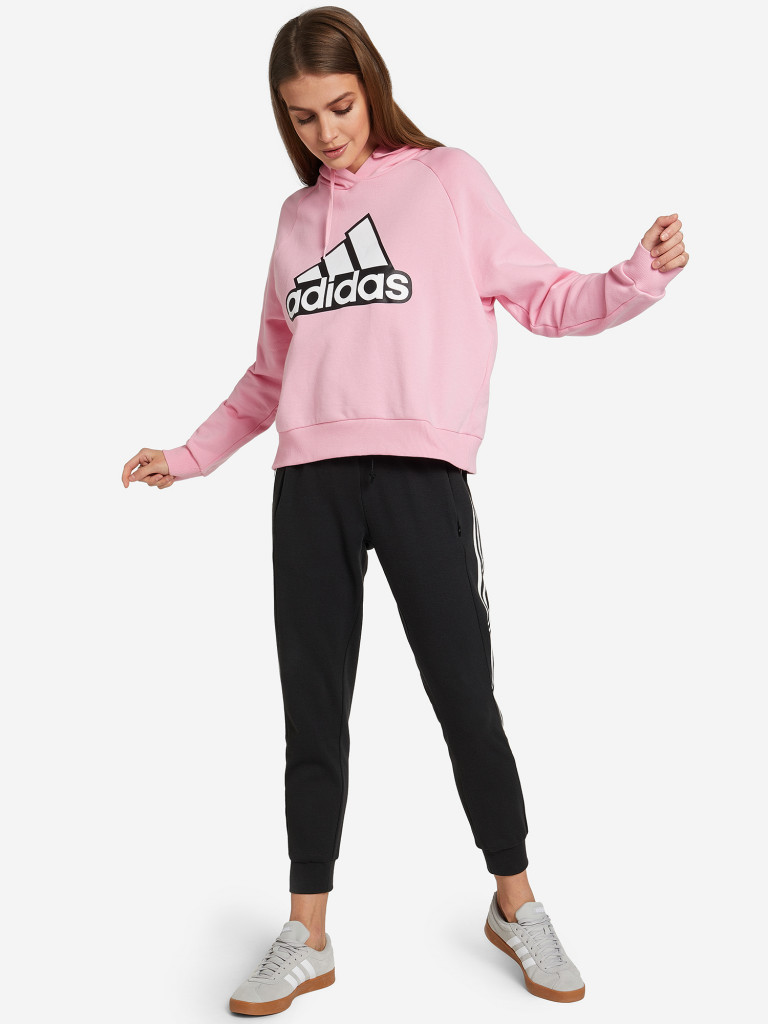 Худи женская adidas Essentials Logo розовый цвет — купить за 21990 тг ...