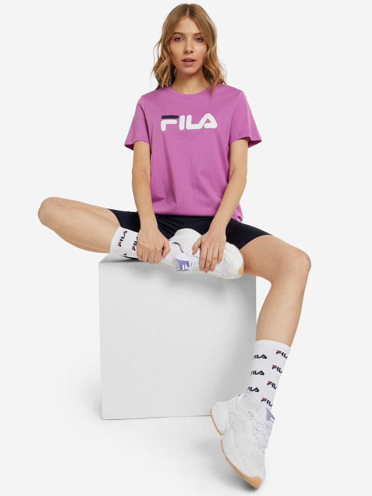 Футболка женская FILA фиолетовый цвет — купить за 1880 тг со скидкой 70 ...
