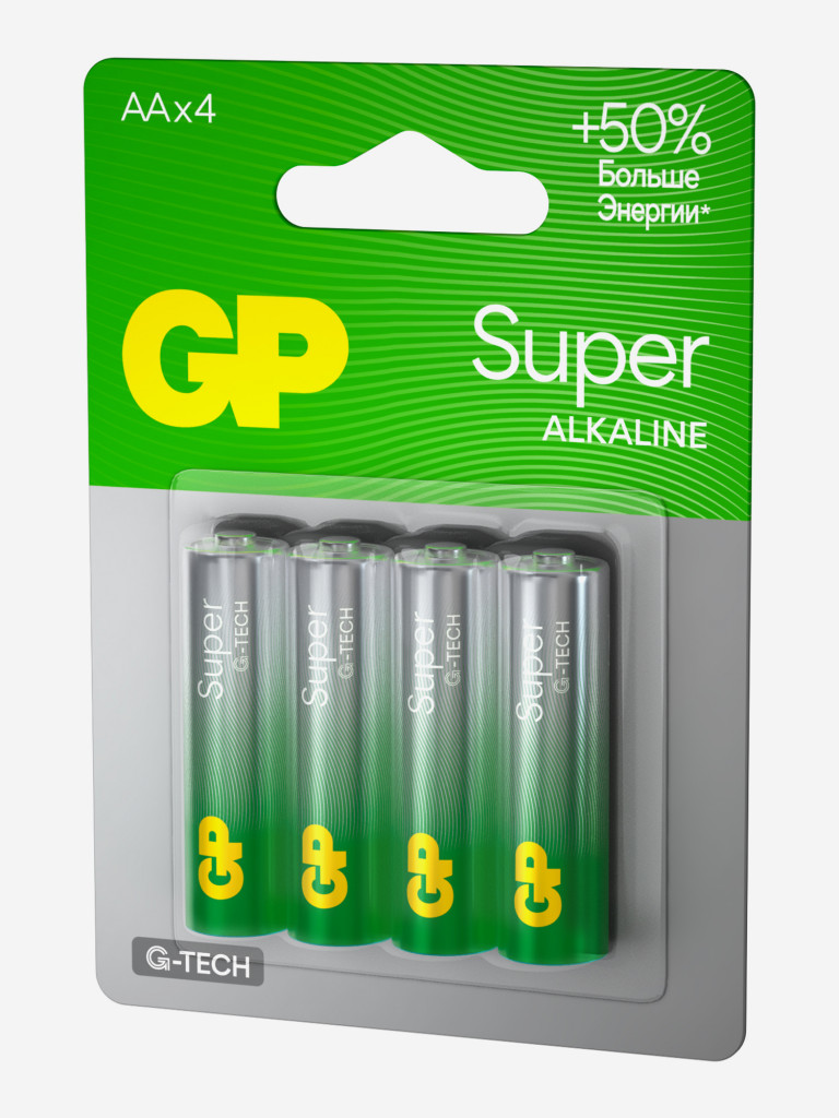 GP AA Super сілтілі батареялары, 4 д. — фото №3