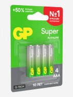 Батарейки мизинчиковые алкалиновые GP ААА Super Alkaline, 4 шт — фото №2