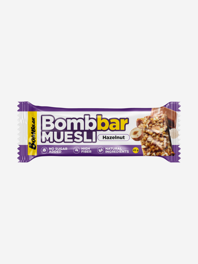 Батончик мюсли Bombbar "Фундук", 45 г