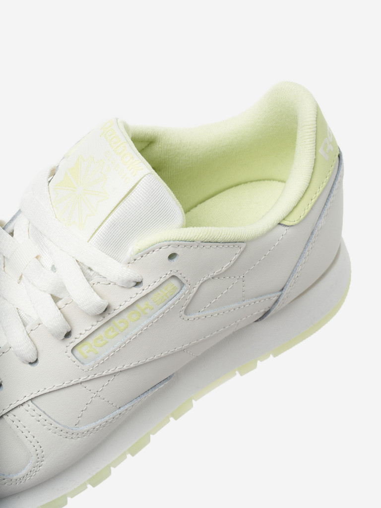 Кроссовки женские Reebok Classic Leather белый/желтый цвет — купить за ...
