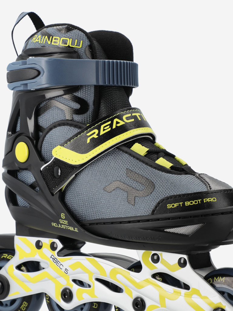 Роликовые коньки детские раздвижные Reaction Rainbow boy — фото №6