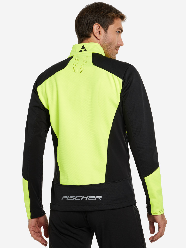 Куртка софтшелл мужская Fischer Softshell Warm черный/желтый цвет ...