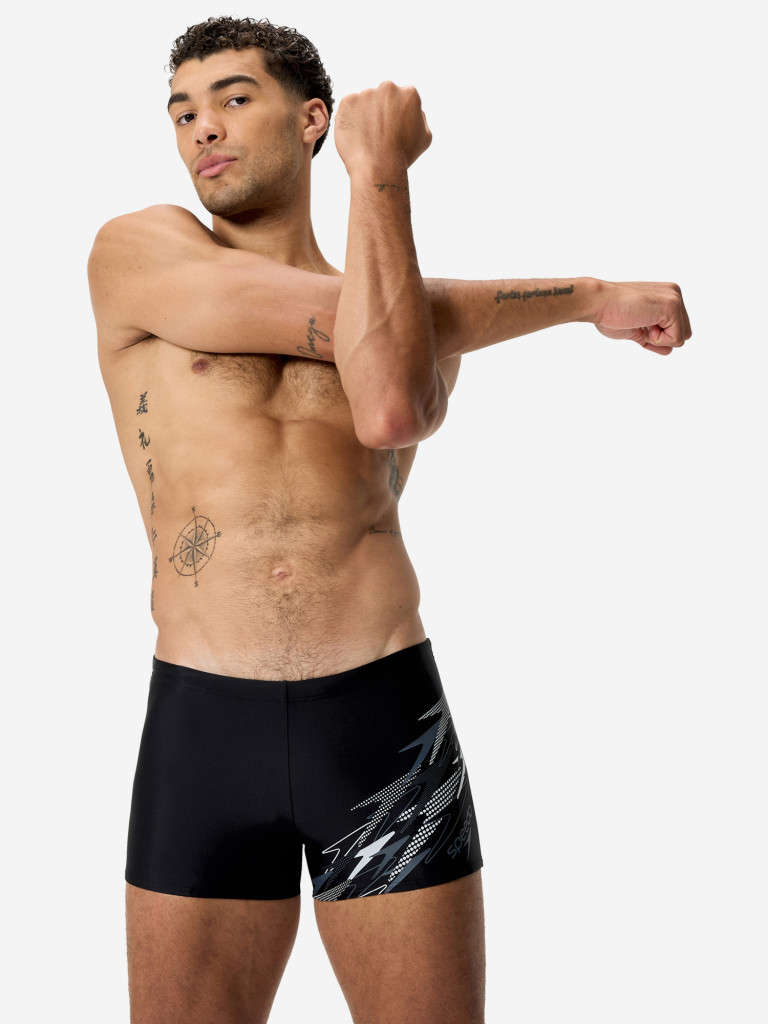 Плавки-шорты мужские Speedo Medley Logo Aquashort Blk/Red — фото №3