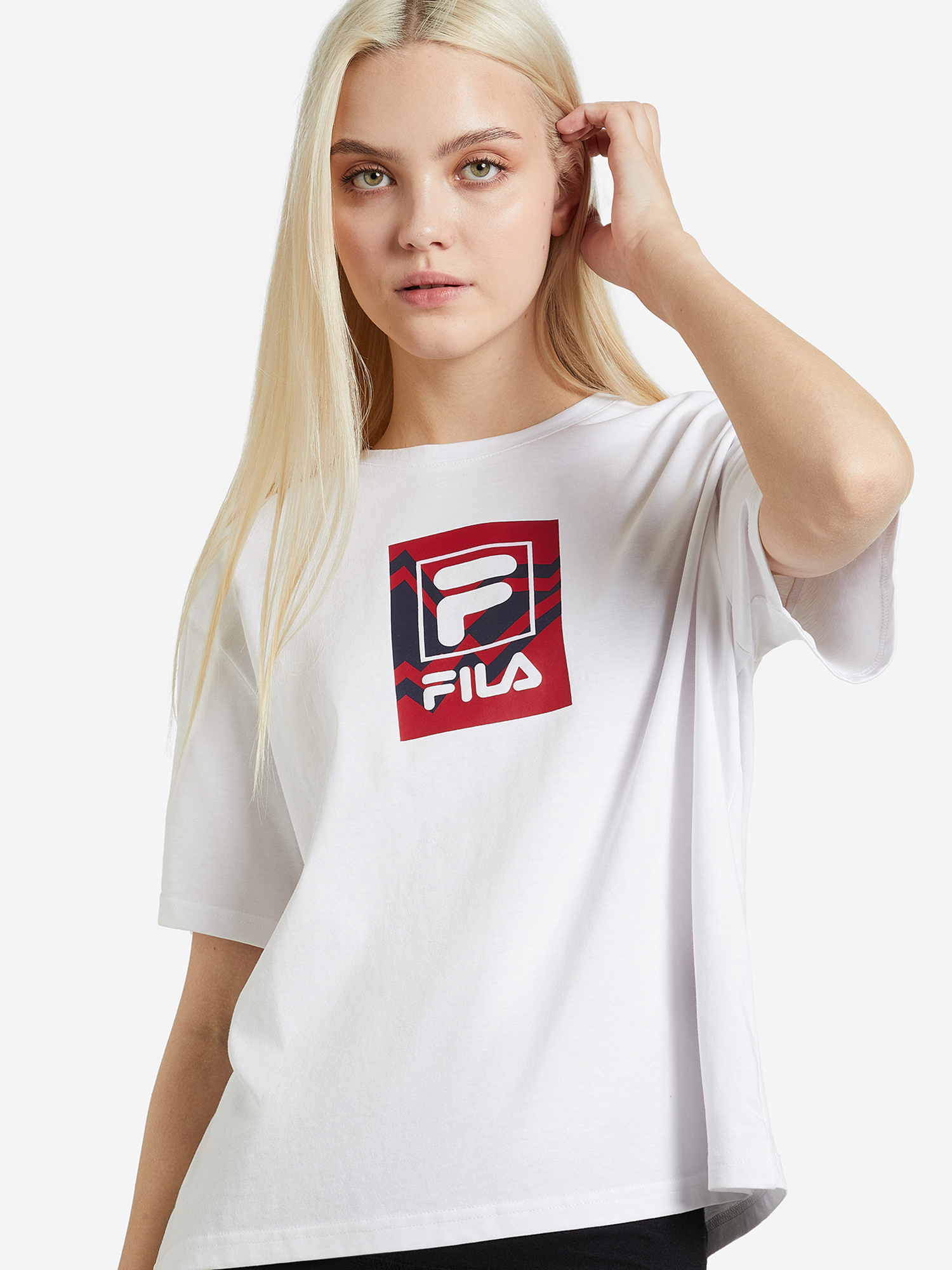 Футболка женская FILA белый цвет — купить за 2390 тг со скидкой 70 % в ...