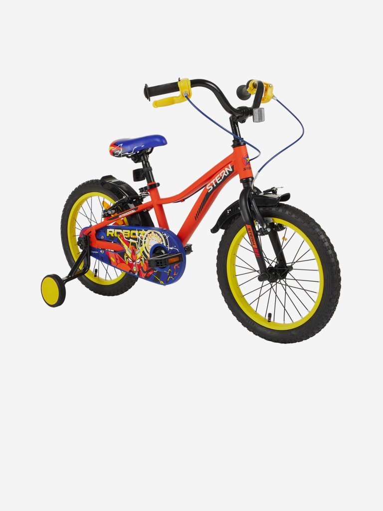 Велосипед для мальчиков Stern Robot 16 16", 2022 оранжевый/черный цвет ...