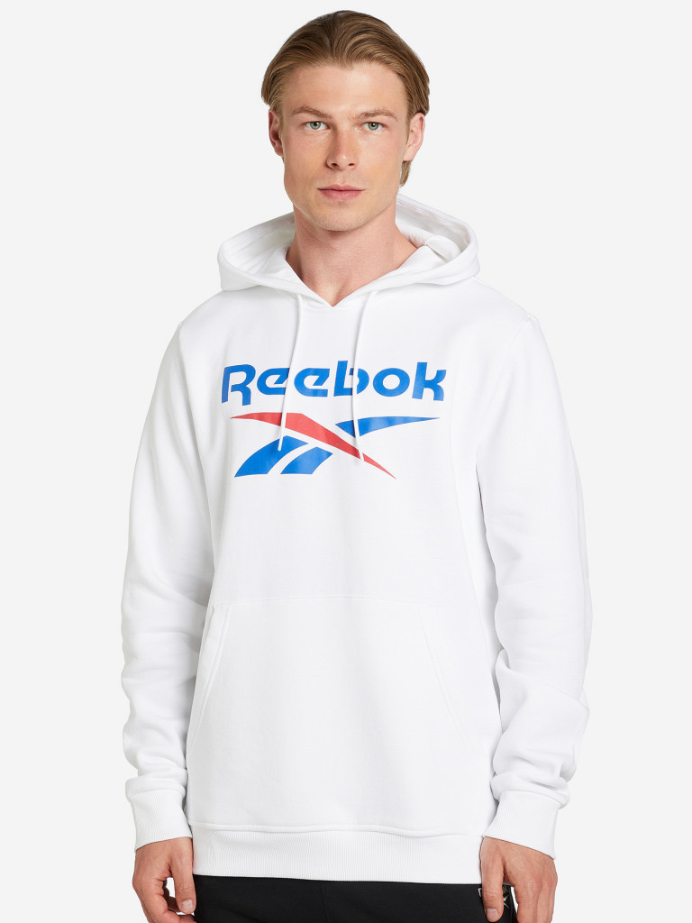 Худи мужское Reebok Big Stacked Logo белый цвет — купить за 11540 тг со ...