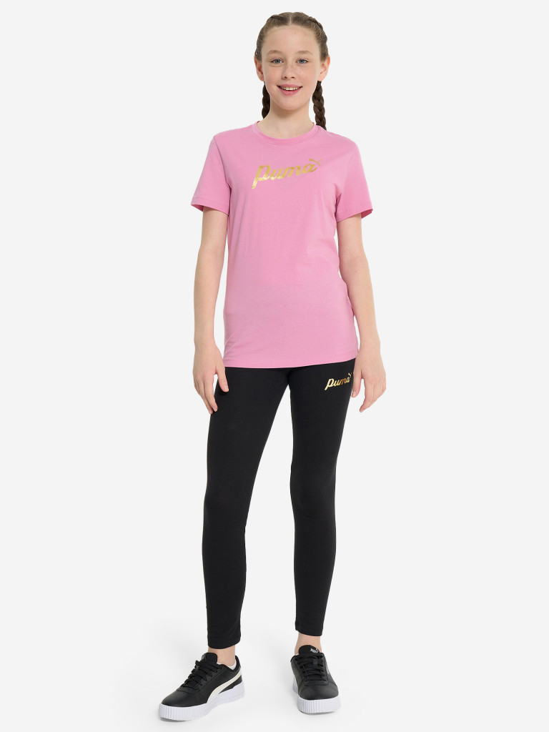PUMA ESS+ Script Metallic қыздарға арналған футболкасы — фото №4