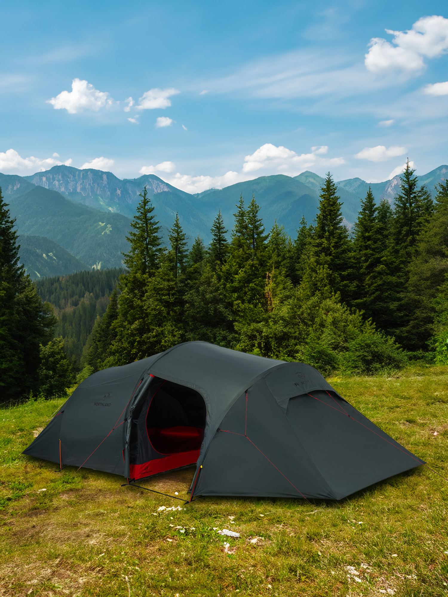 Палатка 3-местная Northland Trailhead 3 темно-зеленый цвет — купить за ...