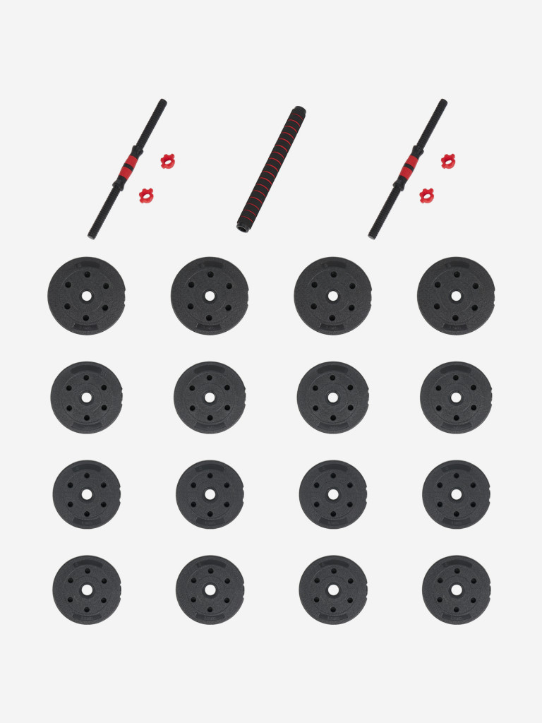 Набор гантели и штанга-переходник Torneo, 30 кг — фото №3