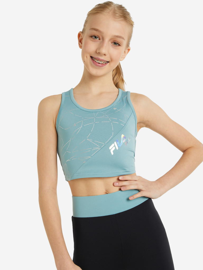 Спортивный топ бра для девочек FILA зеленый цвет — купить за 2180 тг со ...