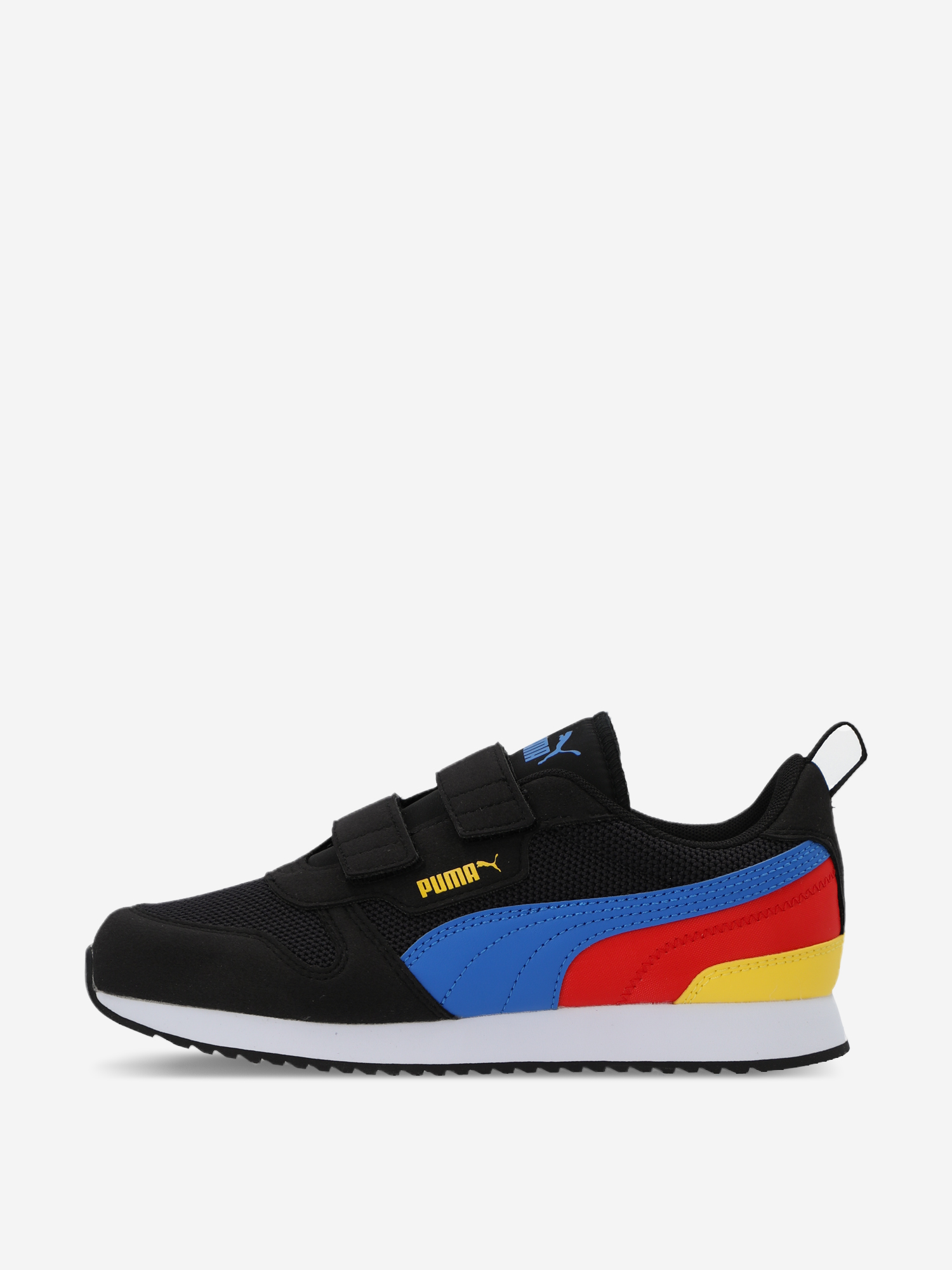 Кроссовки для мальчиков PUMA R78 V PS черный/голубой/желтый цвет ...
