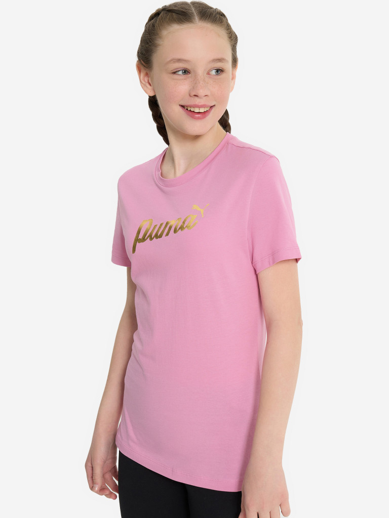 PUMA ESS+ Script Metallic қыздарға арналған футболкасы