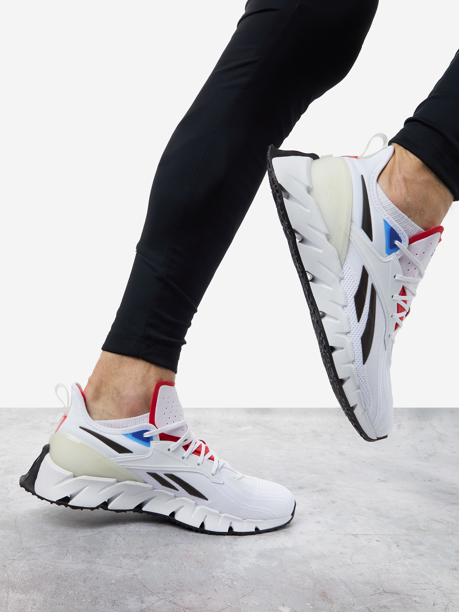 Кроссовки мужские Reebok Zig Kinetica 3 белый/черный/красный цвет ...