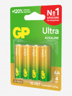 GP AA Ultra G‑Tech саусақтай сілтілі батареялары, 4 д. — фото №3