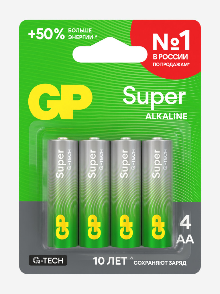 GP AA Super сілтілі батареялары, 4 д.