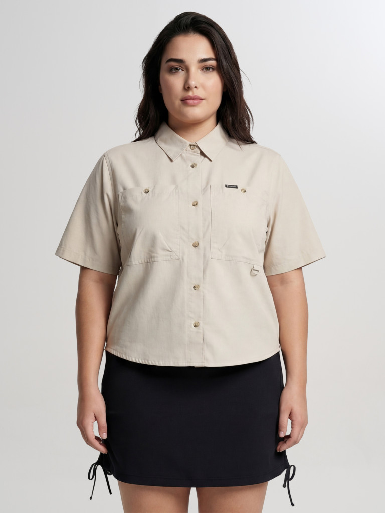 Рубашка с коротким рукавом женская Columbia Brea Falls Woven SS, Plus Size — фото №2