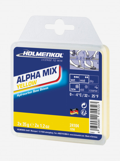Holmenkol Alpha Mix Yellow шаңғы мен сноубордқа арналған қатты сырғу жақпамайы