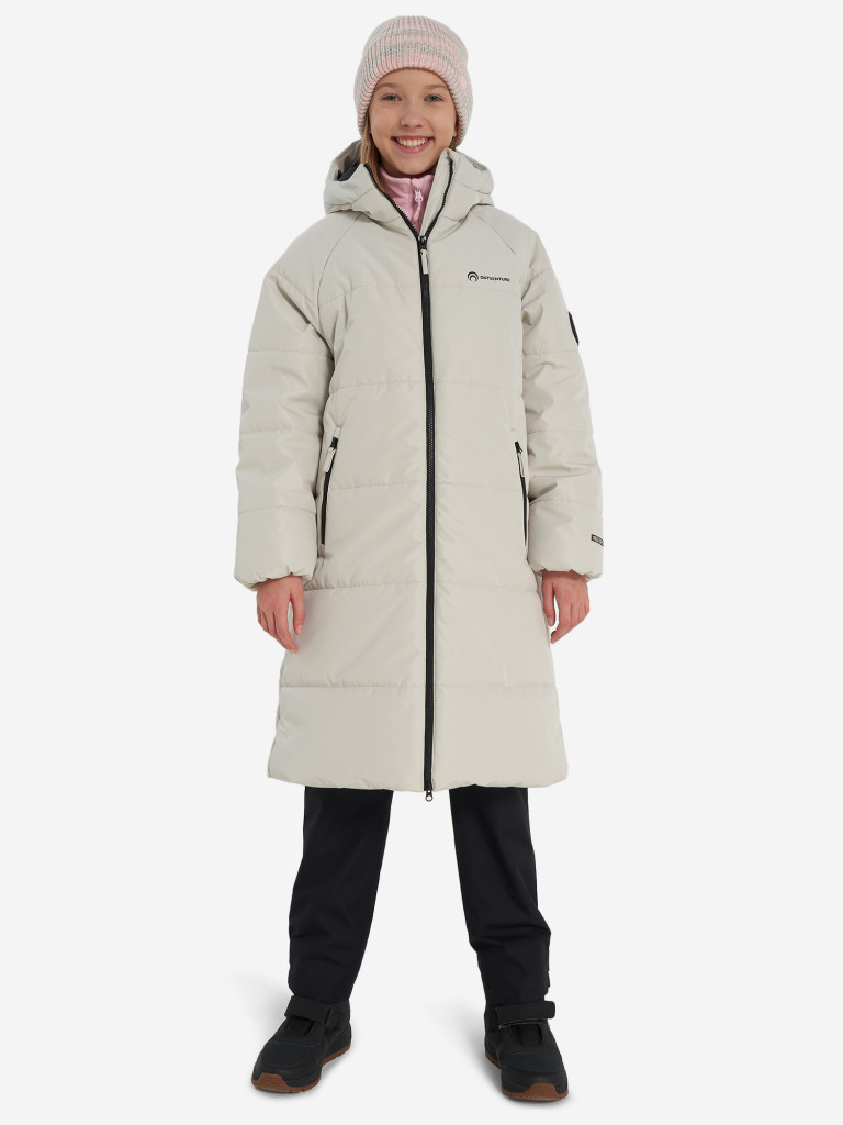 Пальто утепленное для девочек оверсайз Outventure — фото №5