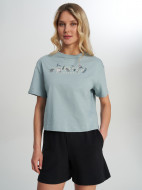 Columbia Rolling Bend Graphic Relaxed Crop SS әйелдер футболкасы