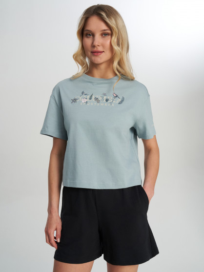 Футболка женская Columbia Rolling Bend Graphic Relaxed Crop SS